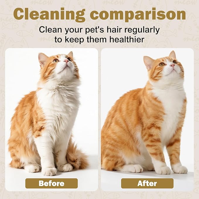 Cat Comb Dog Comb Pet Hair Removal Tool 6 Pack, Flea Combs for Cats and Dog, Grooming Brush with One-Click Self-Cleaning, Pet Grooming Supplies for Cats & Dogs