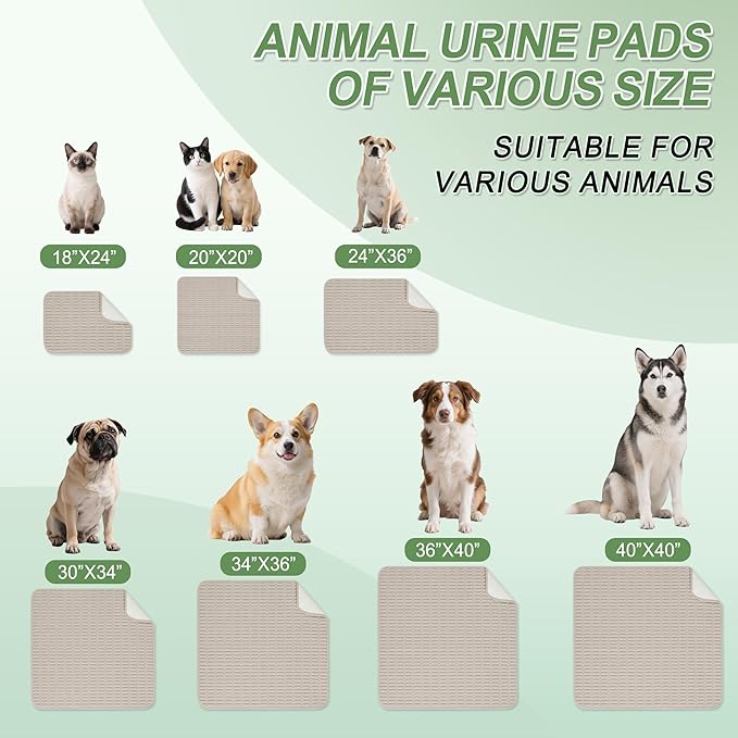 Washable Pee Pads for Dogs, 2 Pack Reusable Puppy Pads Dog Pads, Non-Slip Dog Pee Pads, Leakproof Pet Pee Pads Wee Wee Pads for Dogs. (Brown, 40"x40"(Pack of 2))