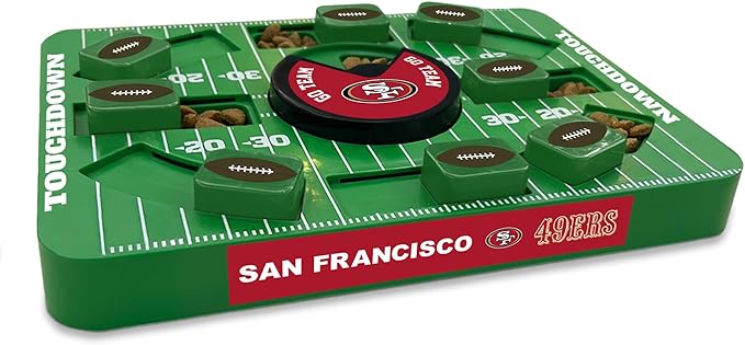 Pets First NFL SAN Francisco 49ERS Large Puzzle Toy - Interactive Dog Treat & Slow Feeding Toy