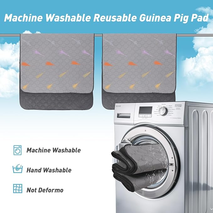 2Pcs Guinea Pig Cage Liners,Guinea Pig Fleece Cage Liners48''X72'' Super Absorbent Washable Pee Pads Reusable for Rabbit Hamster Chinchilla