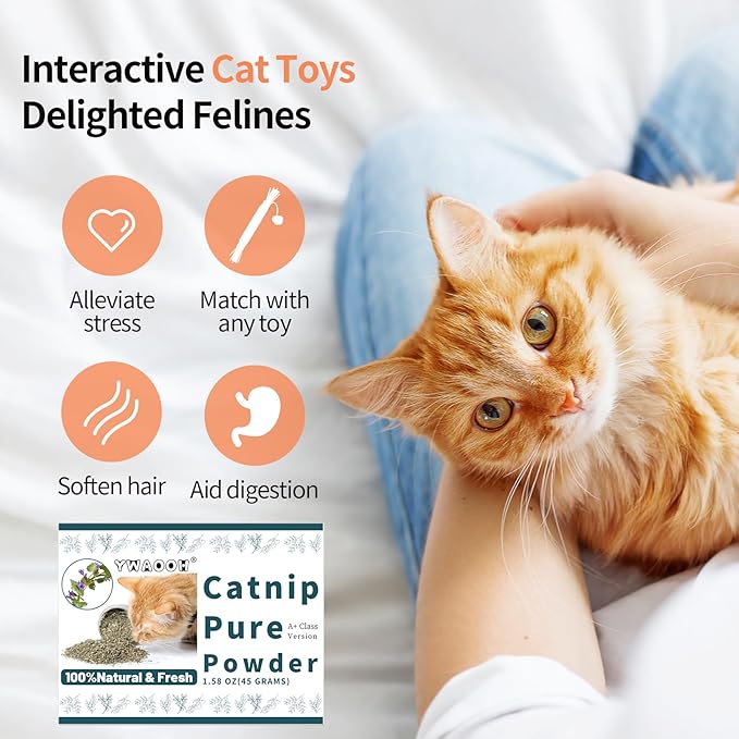Premium Catnip for Cats & Kittens – Cold-Processed, High Potency Nepetalactone, 100% Pure Leaf-Only Catnip for Toys, Scratchers, Refills, Stimulates Play & Protects Furniture - 45g