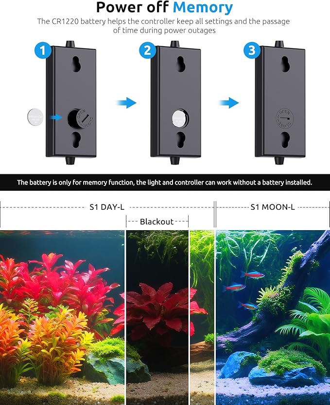 SEAOURA Aquarium Light for Fish Tanks, 24-30in Full Spectrum LED Lights with Temp Alarm, 3 Timers Auto On/Off with Memory Function, WRGB Custom, 20 Level Dimmable Brightness for Freshwater Plants