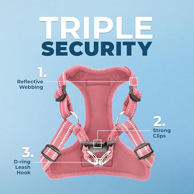 Best Pet Supplies Voyager Adjustable Step-in Flex Breathable Mesh Dog Harness for Small Medium Large Dogs (Pink), XL