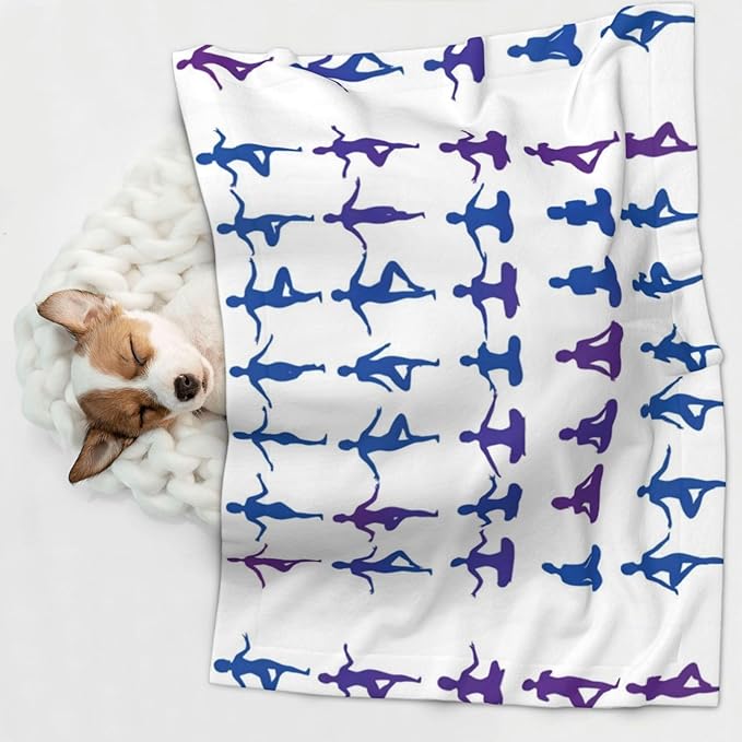 Reversible Plush Throw for Dogs and Cats, Gymnastics Game, Double Sided Blanket with Nubby Dot Side and Sleek Side Ideal for Cuddling Nesting Security