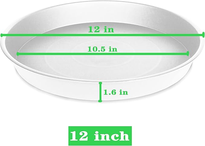 2 Pack of Bird Bath Bowl 12", 1.6" Depth, 10 12 inch Birdbath Bowls Dish Only for The Garden, Large Plant Saucer (12", Creamy White)