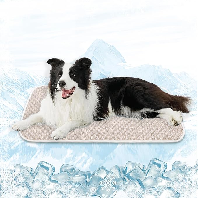 MICROCOSMOS Pet Cooling Mat & Sleeping Pad- Breathable Bubble Surface, EZ Clean. Keep Cooling for Pets, Kids and Adults in Summer.(Brown, 36" x 24")