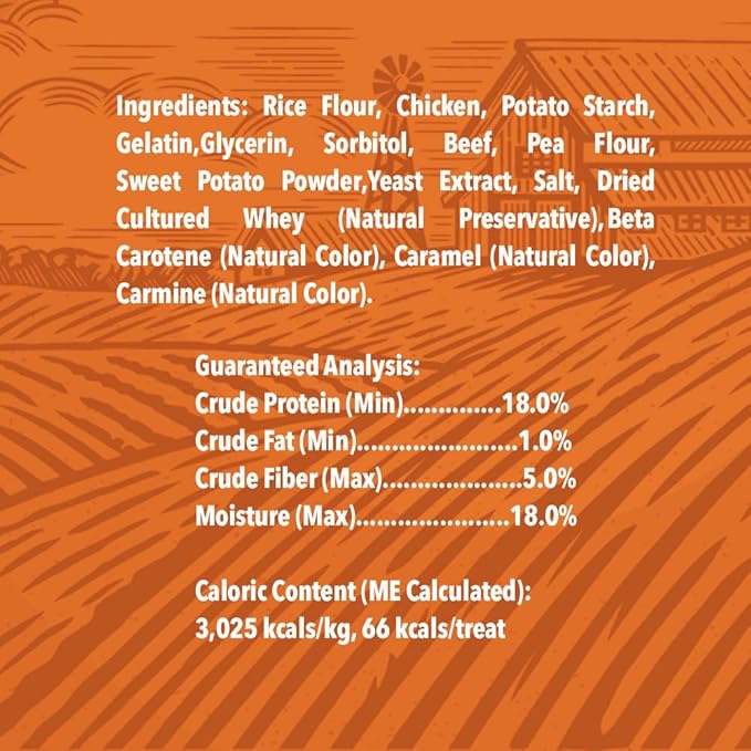 Rawhide Free Triple Flavor Kabobs for Dogs | Real Chicken, Beef and Healthy Sweet Potato | 15 Count