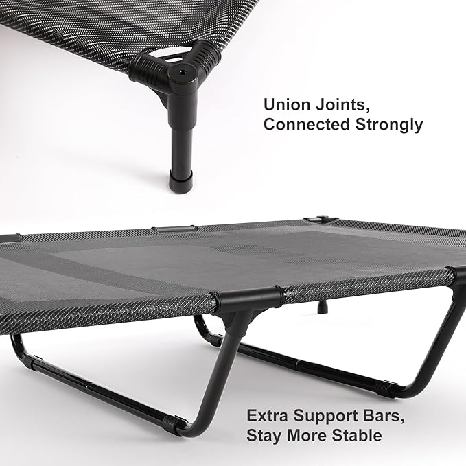 petizer 48" Elevated Dog Bed for Extra Large Dogs, Outdoor Dog Cot Waterproof, XXL Dog Bed with Supporting Bars - Up to 200 LBs, Washable Breathable Raised Cooling Pet Bed, Indestructible, X-Large