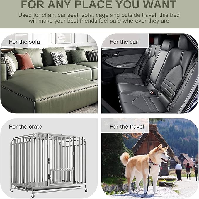30 Inch dog crate bed crate pads for dog cages Dog Crate Bed for Medium Dogs Soft and Fluffy Crate Mats for Dog Cages Up to 40 lbs Pet Bed Mat Pillows Kennel Pads for Crates Tire Printing Grey L