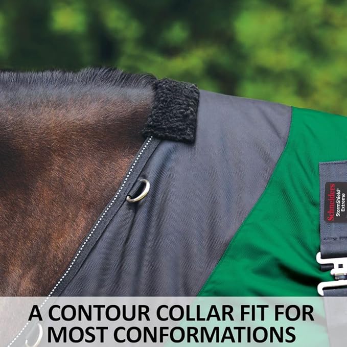 STORM SHIELD Contour Collar Extreme II Horse Turnout Blanket | Contour Collar | 1680D Durable Outer Fabric | Seam Sealed | Weather Protection | Winter Horse Blanket with Multiple Warmth Levels