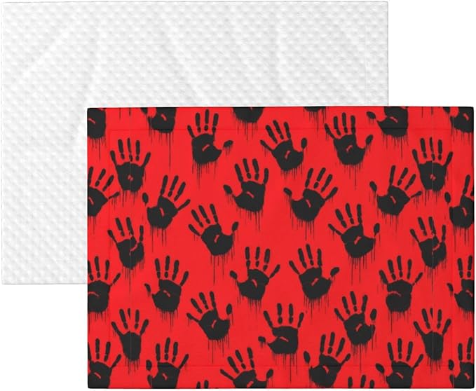 Dog and Cat Blanket in One, Funny Bloody Horror Halloween Theme, Double Sided Plush Throw with Raised Dot Pattern on One Side and Flat Velvet on Other for Variety