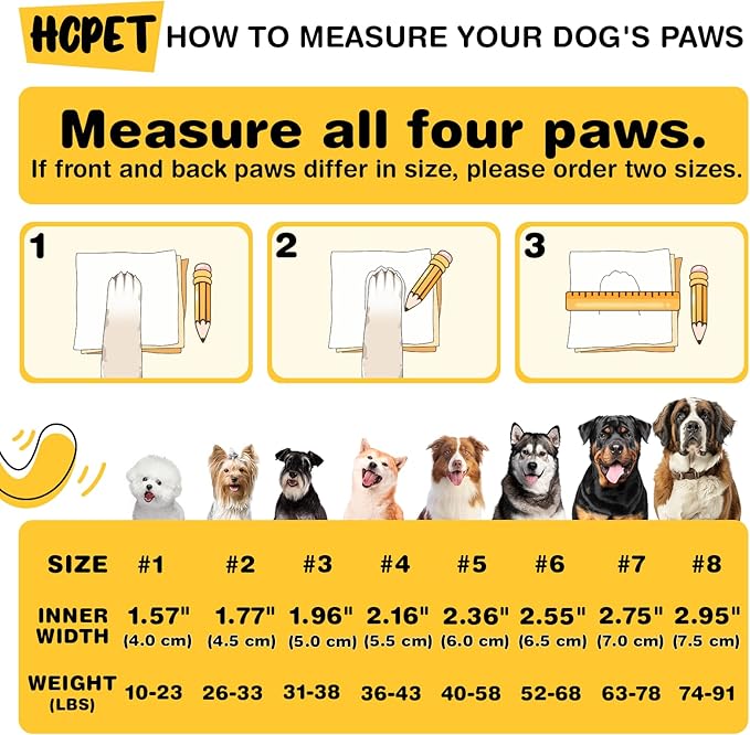 Hcpet Dog Shoes, Dog Boots for Small Dogs, Waterproof Medium Dog Booties Paw Protector for Summer Hot Pavement, Winter Snowy Day, Outdoor Walking, Indoor Hardfloors Anti Slip Sole Black Size 2