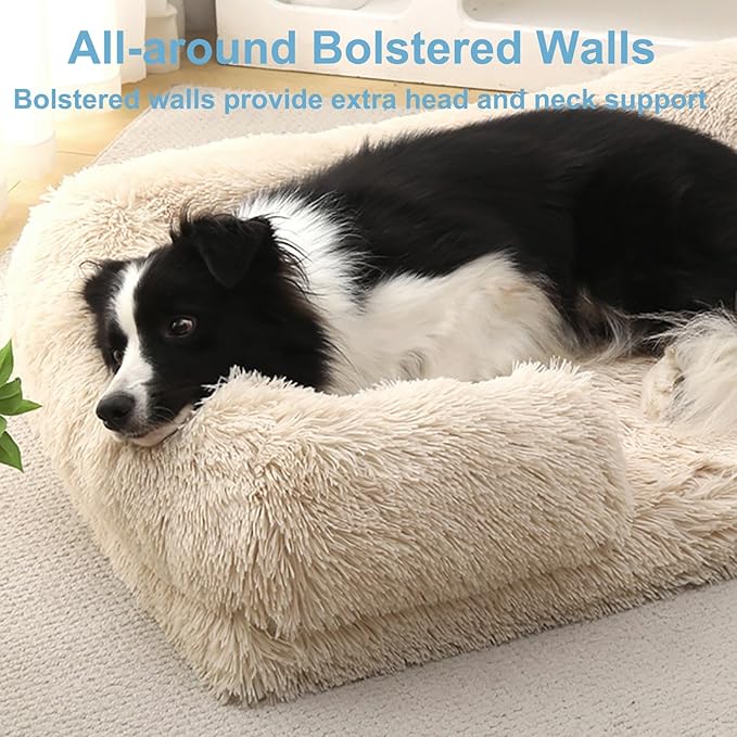 Dog Beds Large Sized dog Orthopedic, Sofa Dog Bed with Waterproof Lining and Nonskid Bottom, Rectangle Washable Dog Bed for Medium Small Dogs and Cats Comfortable ( Color : Brown3 , Size : 31 x 21" )