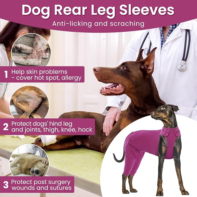 Nanaki Dog Wound Care Shirt, Leg Sleeves to Stop Licking Rear Leg and Abdomen, Surgery Suit for Female Spay, Onesie for Surgery Female, Surgical Recovery Suit Wound Heal Clothes