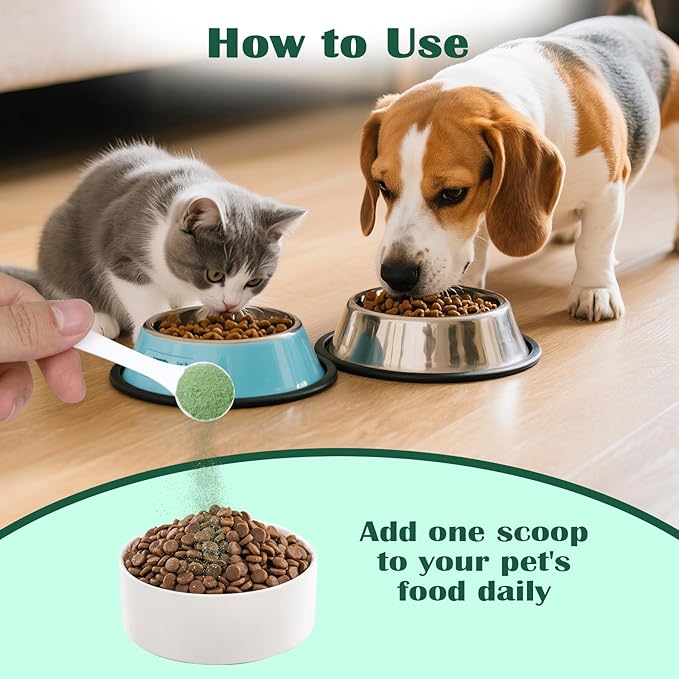 Dog Teeth Cleaning Powder, Dog Dental Powder and Cats Breath Freshener, Bad Breath & Tartar Remover for Pets, Suitable for Large, Medium & Small Canine(Green)
