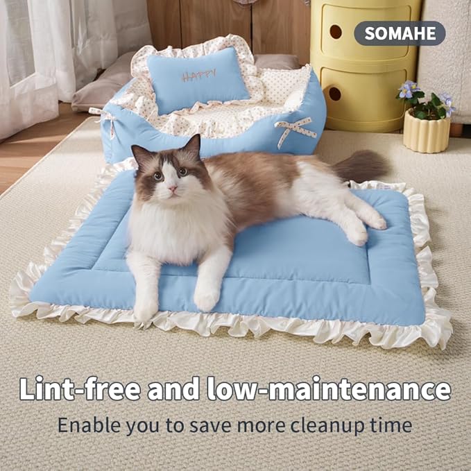 Cat Mat Bed Pet Bed Fashion Design for Puppy Kitten Curled Sleeping Beds for Carrier/Crate Small Dog Cushion Small 15.7" x 23.6" Pink