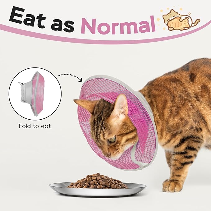 Cat Cone Collar Soft to Stop Licking After Surgery, Waterproof Lightweight Recovery Collar for Cats and Small Dogs, Elizabeth Plastic Cone Alternative, Neck Pillow to Prevent Scratches