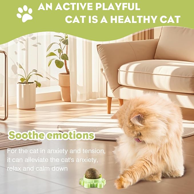 Catnip Balls Catnip Ball Toys Including 4 Pieces Suitable for All Breeds of Cats Relieve Anxiety