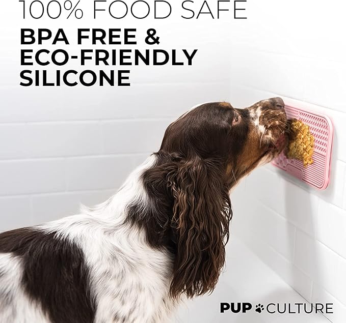 Pup Culture Dog Lick Mat for Dogs (2 Pack), Feeding Pad for Anxious Pets Plus 4 Different Puzzles for Mental Stimulation for Dogs - Supports Mental, Dental, and Digestive Health - Heavy Duty