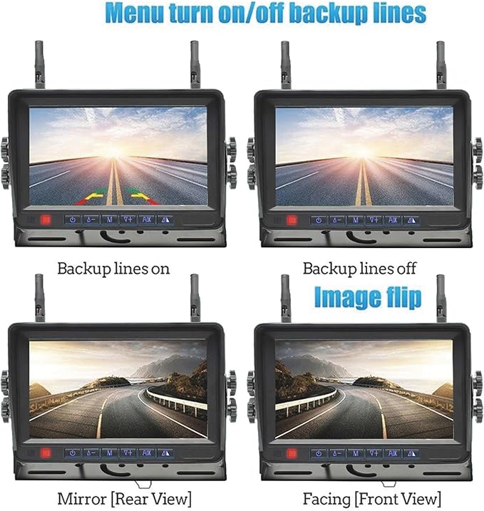 FalconEye Electronics 2nd Generation 200-300Ft Wireless Range Backup Camera for Trucks, Fleets. HD, 7inch LCD (1 Cam System)