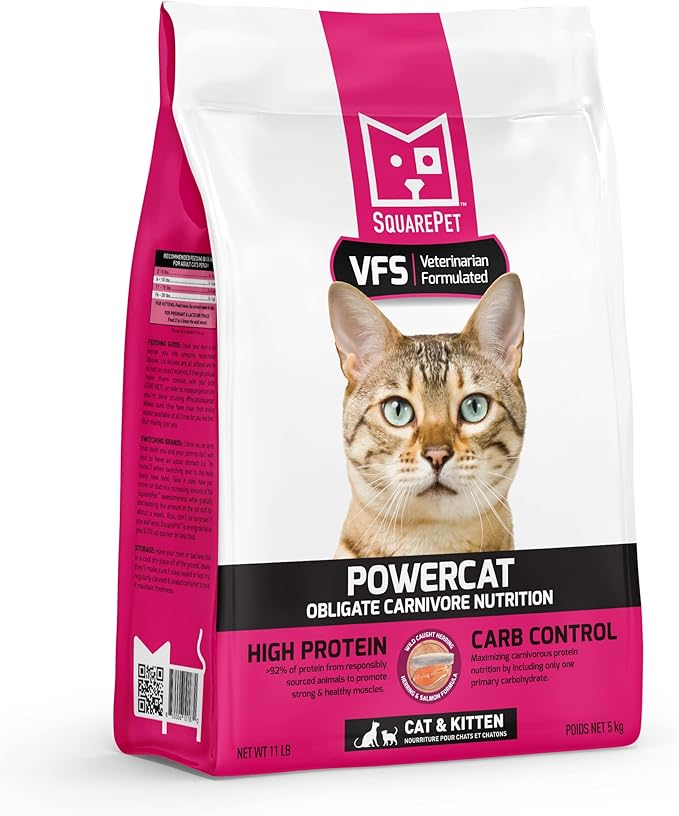VFS® Powercat™ Herring & Salmon Feline, High Meat, Ultra Low Carbohydrate Diet (4.4lbs)