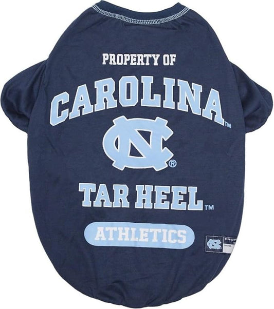 Pets First Collegiate NORTH CAROLINA TAR HEELS Dog T-Shirt, Medium. - Licensed Shirt for Pets Team Colored with Team Logos.- Premium Stretchable Materials for the Comfrot of your Dog & Cat.