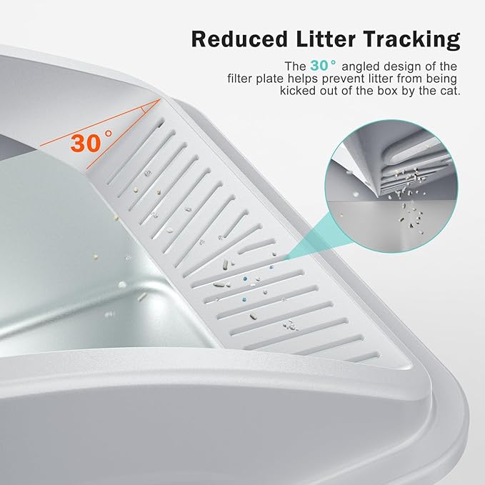 2 Pack Stainless Steel Litter Box | XL Enclosed Cat Litter Boxes with Lid for Big Cats and Multi-Cats | High Sided, Anti-Urine Leakage | Non-Stick Bottom（Silver Gray）
