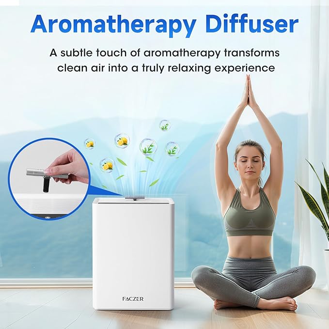 Air Purifiers for Home Large Room, PM 2.5 Display Air Quality Monitor Cover Up to 2500 Ft² with Remote, Air Purifiers for Home Pets with Fragrance, Air Cleaner for Pets Hair, Dust, Smoke,Odors (White)