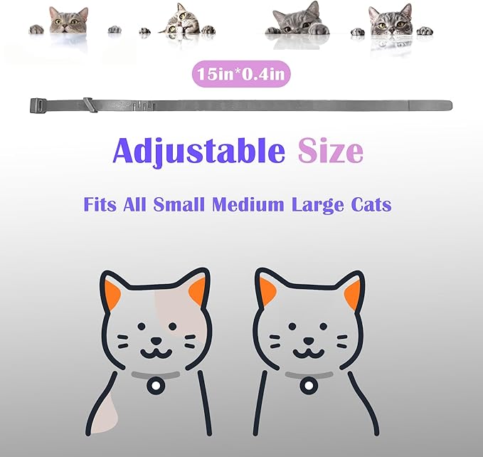 4 Pack Calming Collar for Cats - 60 Days Anxiety and Stress Relief, Relaxing Cat Collar, Adjustable Pheromones Collar for Cats，Natural Soothing for Continuous Calming