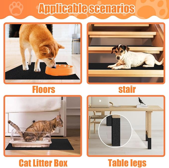 Pet Nail Self Adhesive Replacement Emery Paper Fits Most Dog Scratch Pad Cat Litter Box DIY on The Places Where Pets Like to Scratch Alternatives to Cat and Dog Nail Clippers (10in*13ft, Brown)