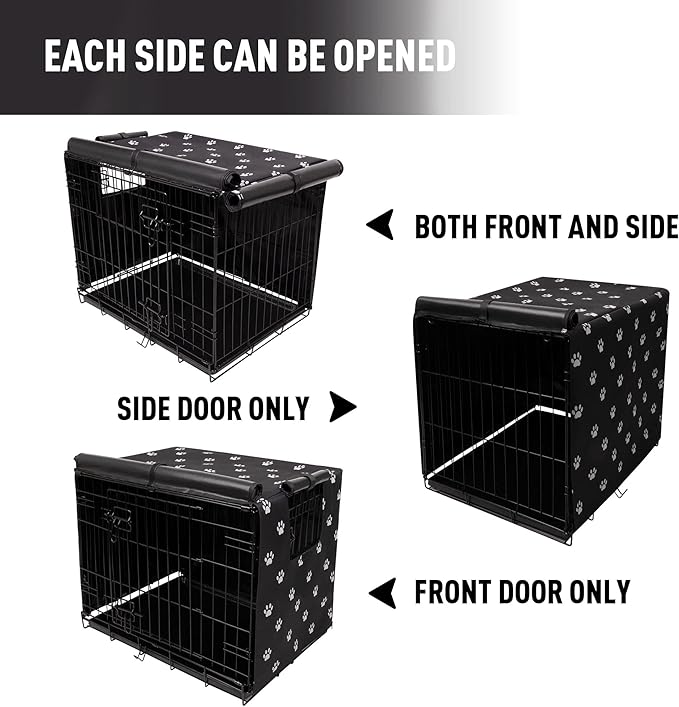 Pet Prime Dog Crate Cover 42 Inch for Wire Crate 600D Oxford Fabric Indoor/Outdoor Durable Waterproof & Windproof Pet Kennel Cage Cover(42"x28"x30")