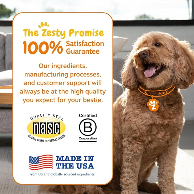 Zesty Paws Probiotics for Dogs, Digestive Enzymes Gut Flora, Digestive Health, Diarrhea & Bowel Support, DE111, Dog Probiotic Soft Chew for Pet Immune System, Pumpkin, 250 Ct