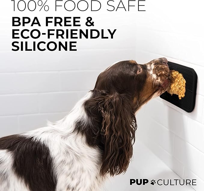 Pup Culture Dog Lick Mat for Dogs (2 Pack), Feeding Pad for Anxious Pets Plus 4 Different Puzzles for Mental Stimulation for Dogs - Supports Mental, Dental, and Digestive Health - Heavy Duty