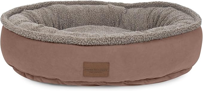 CAROLINA PET COMPANY Microfiber & Tipped Berber Comfy Cup Dog Bed - Chocolate, S
