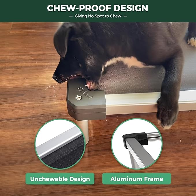 FXW TitanNest Chew-Proof Elevated Dog Bed, Raised Cot for Indoor/Outdoor/Camping Use, Durable & Washable Padded Pet Bed for Extra-Small Dogs, 29.0" L x 18.0" W x 4.5" H, Gray