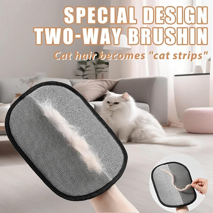 2025 Upgraded Pet Hair Removal Glove |Double-Sided – Reusable Grooming & Bathing Glove for Dogs and Cats |Soft Silcone Touch |Easy Deshedding and Cleaning Mitt (Black, 10 PCS)