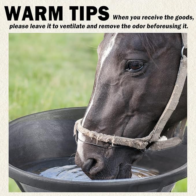 4 PCS Rubber Feed Pan, 17.5X5.3in Horse Feed Bucket, 3 Gallon Feed Pan for Horse Cow Sheep Dog Pig Chicken Dust Bath and Other Animal Feed Container