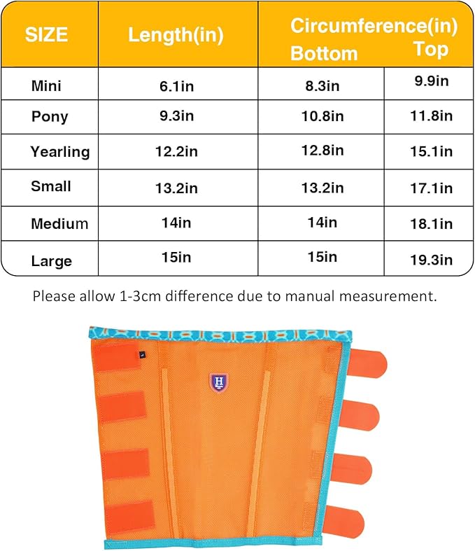 Fine Mesh Fly Boots Loose Fitting & Non-Slip Horse Fly Leggings Fleece Air Flow (Set of 4)