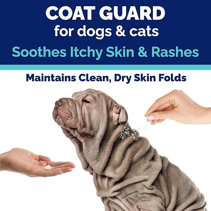 Coat Guard Dry Shampoo for Dogs and Cats - Extra Large 2 lbs Jar, Dog Dry Shampoo Powder, Waterless Dog Shampoo, Anti Itch Relief, Cedar Scented, Anti Dandruff, Hot Spots, Nature's Pure Edge