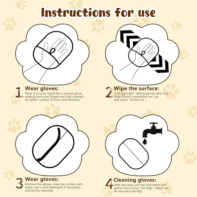 2Pcs Pet Hair Removal Gloves,New Upgrade Efficient Pet Grooming Gloves,Cat Grooming for Hair Removal,Versatile Reusable Pet Hair Remover Glove