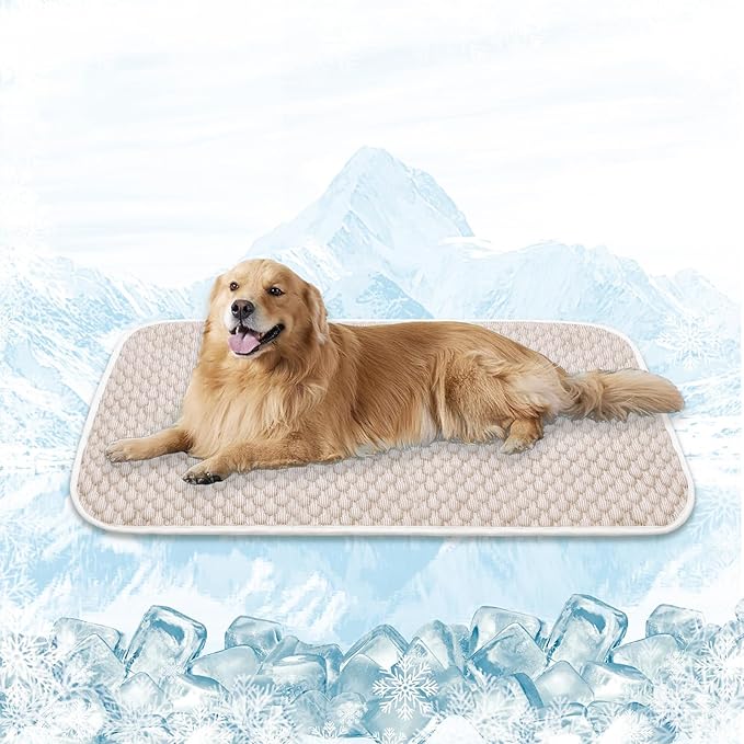 MICROCOSMOS Pet Cooling Mat & Sleeping Pad- Breathable Bubble Surface, EZ Clean. Keep Cooling for Pets, Kids and Adults in Summer.(Brown, 59" x 40")
