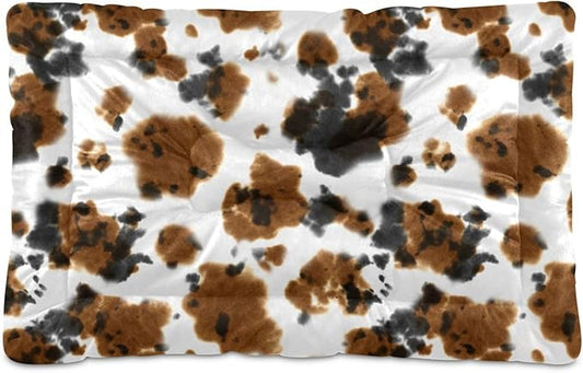 Cow Print Tie Dye Pet Bed Cute Dog Bed Mat Absorbing Non Slip Pad Pet Sleeping Mat for Small, Medium, and Large Dogs Puppy Cat 24 in x 18 in