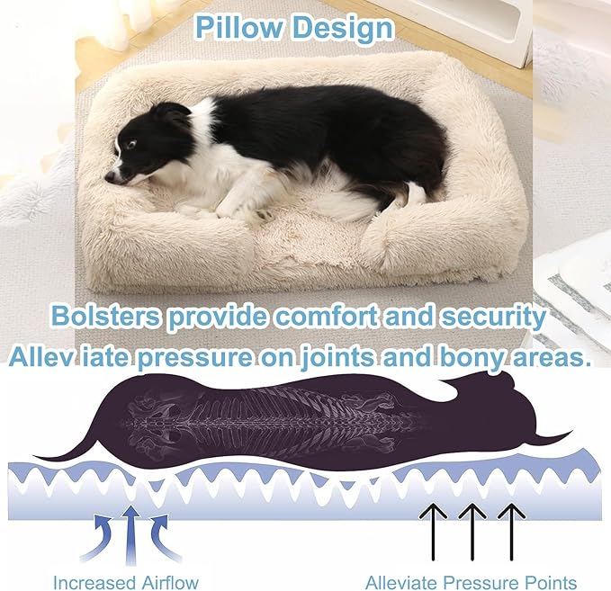 Dog Beds Large Sized dog Orthopedic, Sofa Dog Bed with Waterproof Lining and Nonskid Bottom, Rectangle Washable Dog Bed for Medium Small Dogs and Cats Comfortable ( Color : Brown3 , Size : 31 x 21" )