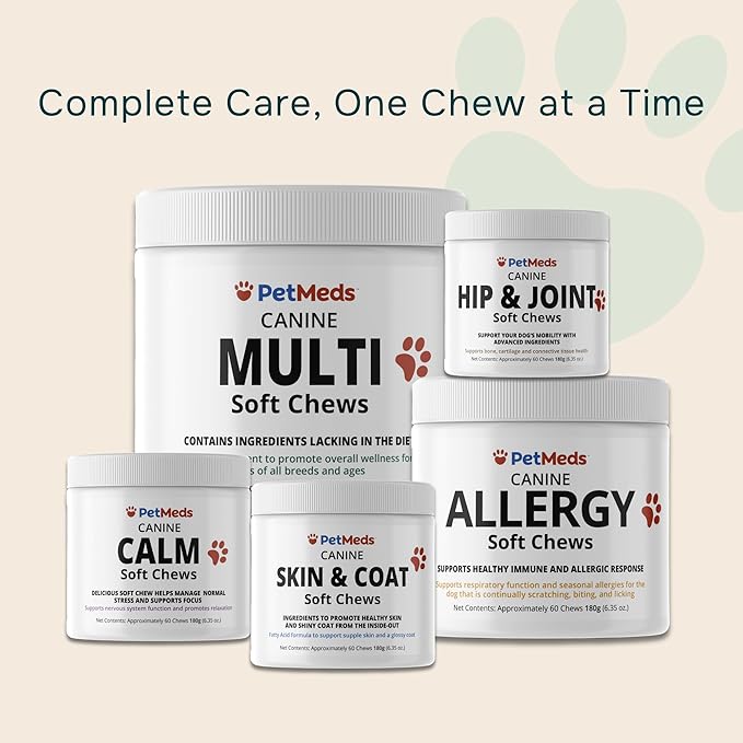 PetMeds Hip & Joint Supplement for Dogs - Vitamins, Glucosamine, MSM, Chondroitin, Collagen for Joint Mobility & Flexibility - Senior Dog Arthritis Support - Beef & Sweet Potato Flavor - 60 Soft Chews