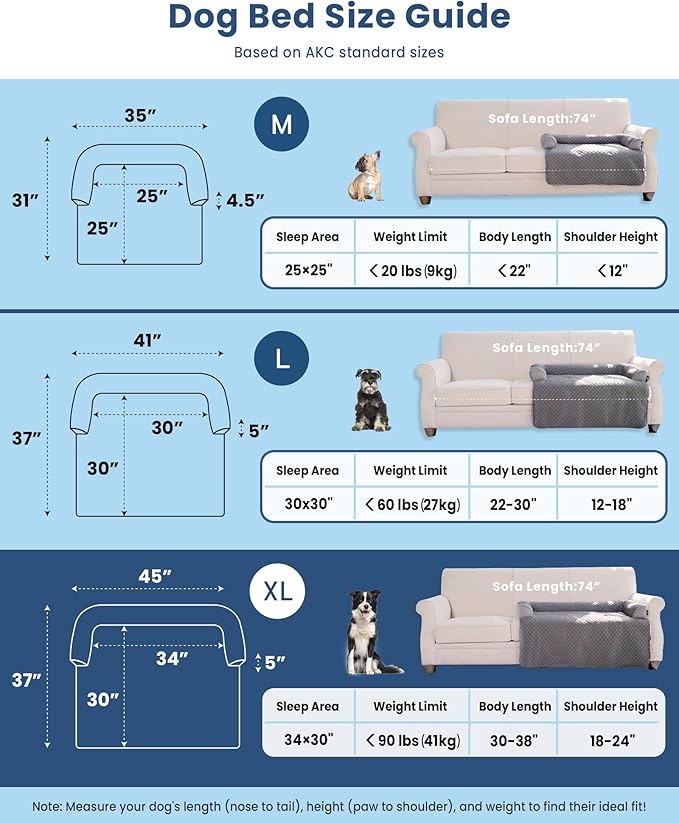 XL Cooling Dog Bed – 45 x 37 inch Waterproof Couch Cover for Dogs Washable, Non-Slip Bottom Self Cooling Mat for Dogs, Durable & Non-Gel, Dog Couch Bed for Sofa Floor Car, Cooling Grey