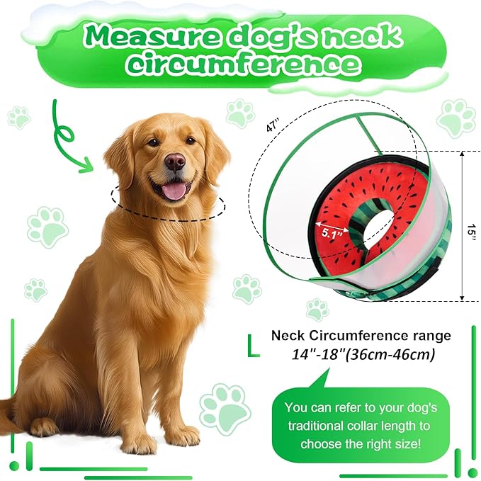 Inflatable Dog Cone Collar with Detachable Enhanced Anti-Licking Shield, Soft Neck Donut Collar for Dogs After Surgery, Adjustable Dog Cone Alternative for Large Medium Small Dogs & Cats