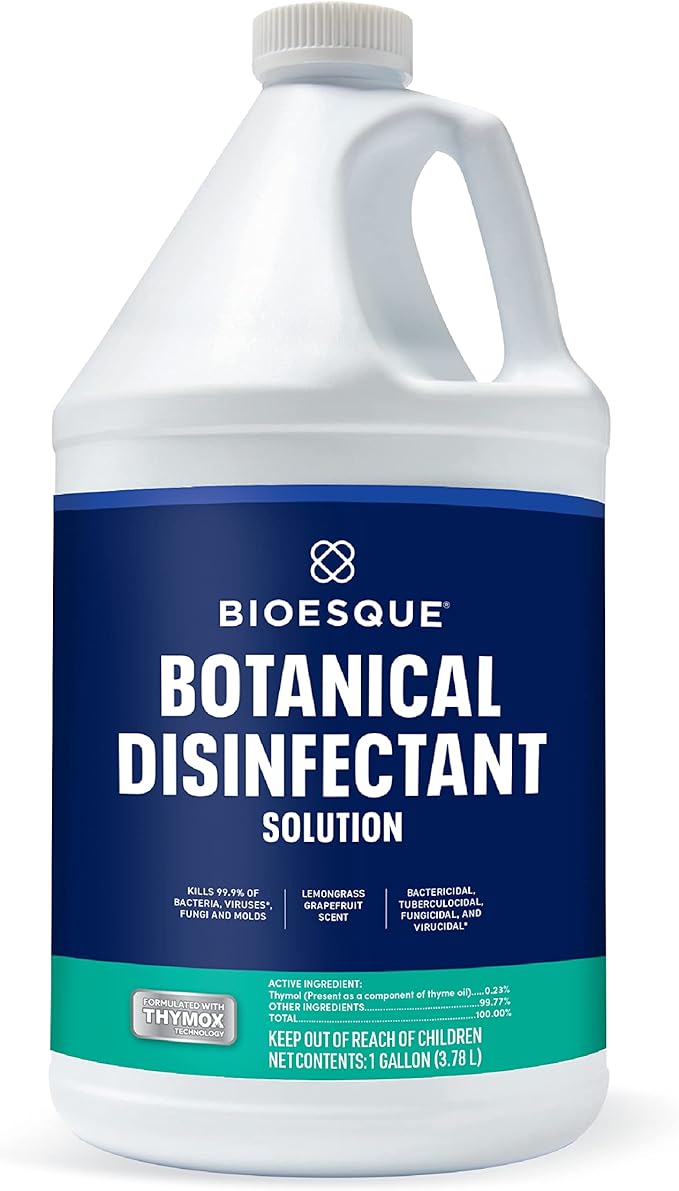 Bioesque Botanical Disinfectant Solution, Heavy Duty Broad-Spectrum Disinfectant, Kills 99.9% of Bacteria, Viruses*, Fungi, & Molds, 1 Gallon (Pack of 1)