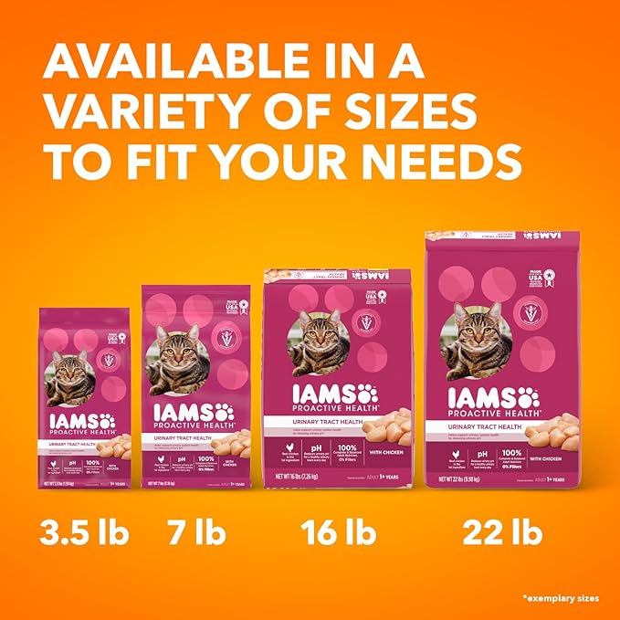 IAMS Proactive Health Adult Urinary Tract Healthy Dry Cat Food with Chicken, 16 lb. Bag