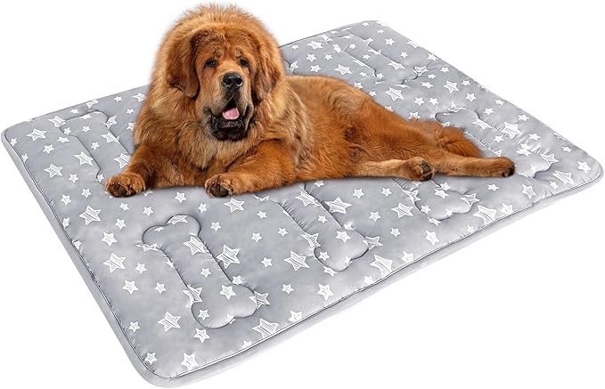 Dog Crate Mat (48" X 30"), Soft Dog Bed Mat with Cute Prints, Personalized Crate Pad, Anti-Slip Bottom, Machine Washable Kennel Pad