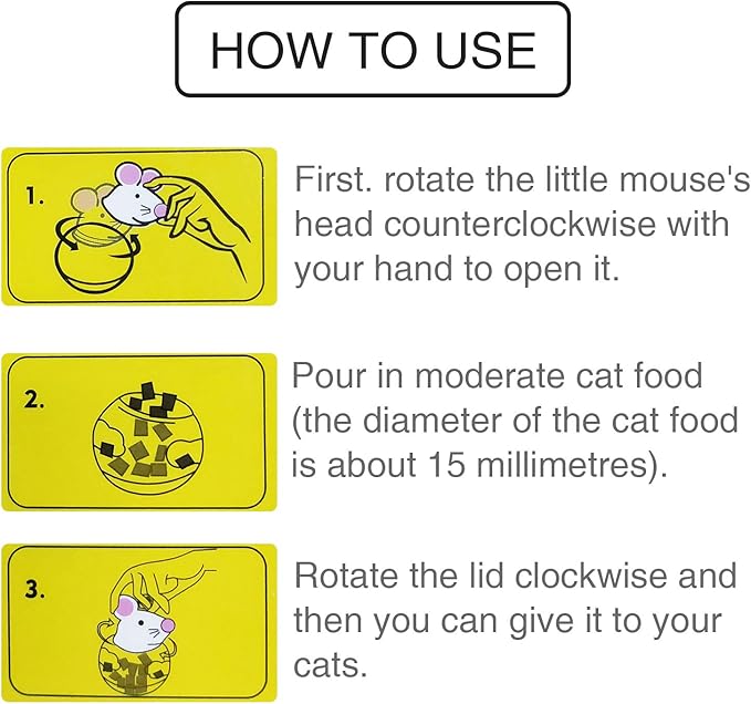 Legendog Cat Slow Feeder Food Ball - Mice Tumbler Shaped Pet Treat Toy for Cats